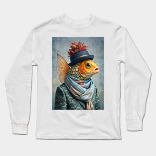 Fish head - surrealism weird art Long Sleeve T-Shirt